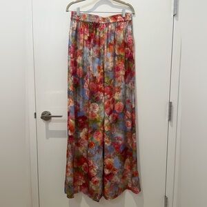 *NWT* L’Agence Lillian Satin Wide-Leg Pant, Elastic Waist, Sz S, Retail $450